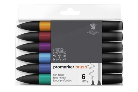 6 dual-tip alcohol markers with brush and chisel tips - Alcohol Markers – 10doigts.fr
