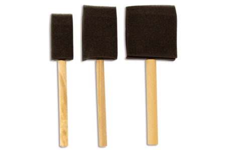 Foam Brushes with Wooden Handle - 3 Pieces - 0 - Brushes - 10doigts.com - Brushes – 10doigts.fr