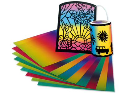 Papel translúcido arcoíris - Papel vitral, cristales – 10doigts.fr