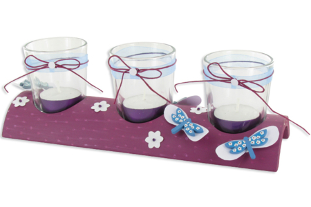 3 tarros de vidrio con soporte de madera semicircular - Soportes de Vidrio – 10doigts.fr