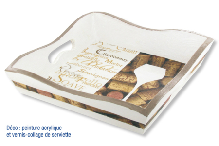 Mini bandeja de madera 20 x 20 cm: idea creativa - Bandejas de madera – 10doigts.fr