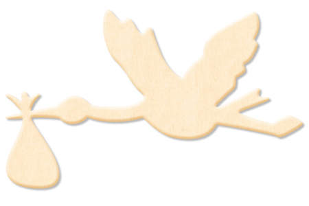 Natural Wooden Stork - 0 - Wooden Shapes - 10doigts.com - Wooden Shapes – 10doigts.fr