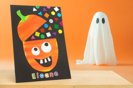 actividad de recorte y collage calabaza otoño halloween niños - Actividades manuales Halloween – 10doigts.fr