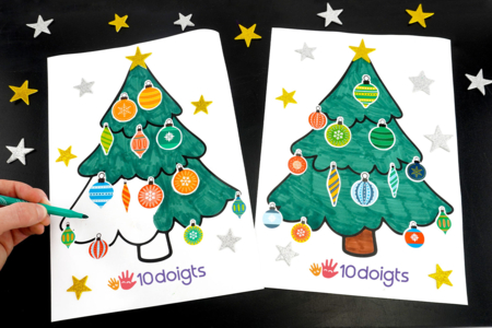Coloring and Collage Christmas Tree - 4 - Handmade Christmas Card Activities - 10doigts.com - Handmade Christmas Card Activities – 10doigts.fr