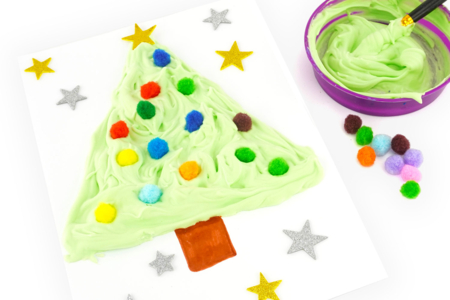 Christmas Tree - Puffy Paint - 1 - Handmade Christmas Card Activities - 10doigts.com - Handmade Christmas Card Activities – 10doigts.fr