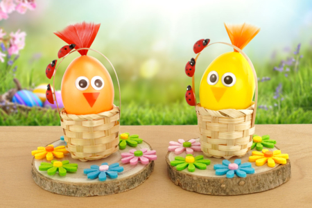 Actividad Niño Pollito Cesta Pascua - Actividades manuales DIY Pascua – 10doigts.fr