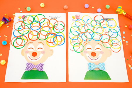 easy activity clown painting for little ones - Carnival, Mardi Gras Crafts – 10doigts.fr