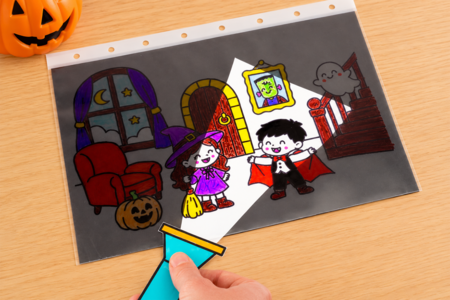 Actividad de Halloween para niños: Lámpara mágica - Manualidades para Halloween – 10doigts.fr