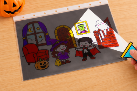 Manualidad Mansión encantada Halloween Lámpara mágica - Manualidades para Halloween – 10doigts.fr