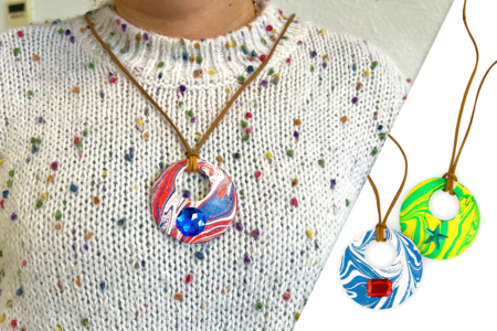 Actividad Marbling Collier Fete Mere - Manualidades día de la madre – 10doigts.fr