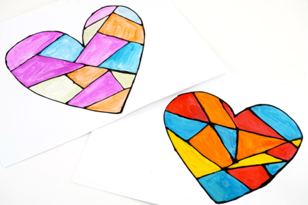 3D Watercolor Heart - 3 - Valentine's Day Crafts - 10doigts.com - Valentine's Day Crafts – 10doigts.fr
