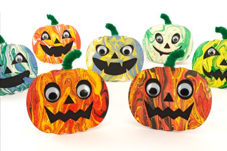 Halloween's Pumpkin Marble Activities for Children - Halloween Crafts – 10doigts.fr