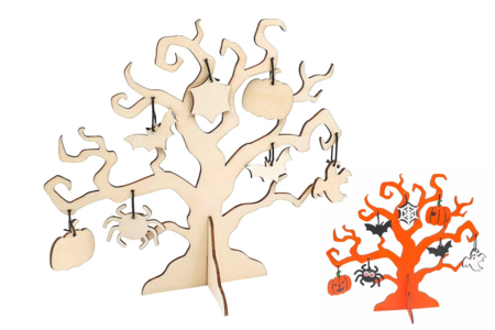 Spooky Tree and Wooden Shapes - 1 - Halloween Decoration Stands - 10doigts.com - Halloween Decoration Stands – 10doigts.fr