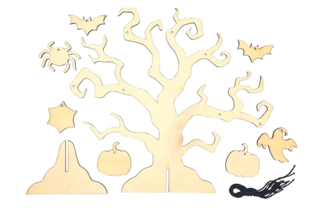 Spooky Tree and Wooden Shapes - 3 - Halloween Decoration Stands - 10doigts.com - Halloween Decoration Stands – 10doigts.fr