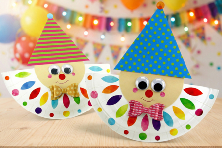 Harlequin with a Paper Plate - 2 - Carnival, Mardi Gras Crafts - 10doigts.com - Carnival, Mardi Gras Crafts – 10doigts.fr