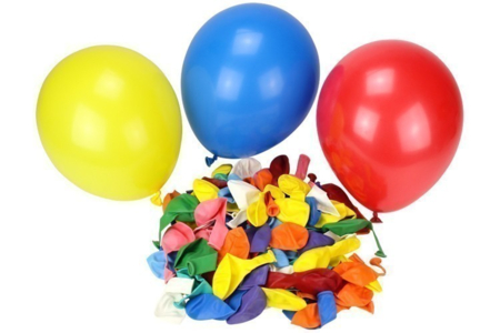 Round Balloons, Bright Colors - 100 Pieces - 1 - Balloons, garlands, streamers - 10doigts.com - Balloons, garlands, streamers – 10doigts.fr