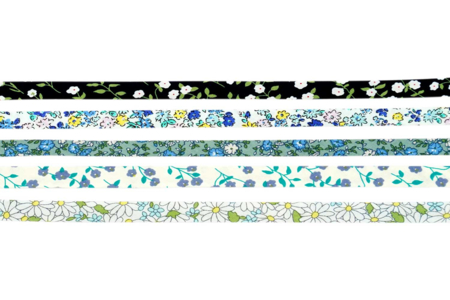 Sesgo de algodón Liberty - 5 cintas - Cintas y sesgos – 10doigts.fr