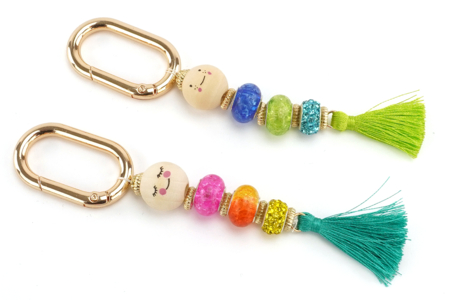 Mini Pom Poms with Ring - 10 Pieces - Craft Pom Poms – 10doigts.fr