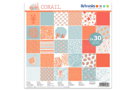 Bloc de papel Coral, 60 hojas - Papeles con motivos – 10doigts.fr