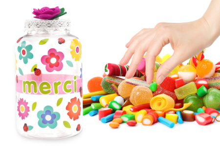 Tarro de plástico con tapa de metal - 500 ml - Plástico Transparente – 10doigts.fr