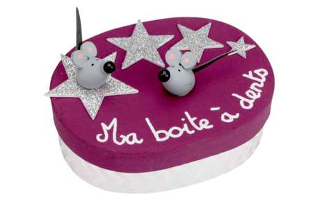 Caja de dientes ovalada - Deco de madera pintada – 10doigts.fr