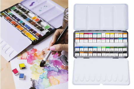caja de acuarelas 48 pastillas - Pintura acuarela – 10doigts.fr