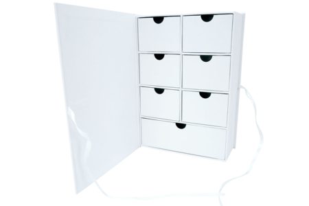 White Cardboard Box with Drawers - 1 - Cardboard Boxes and Baskets - 10doigts.com - Cardboard Boxes and Baskets – 10doigts.fr