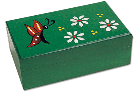 Caja rectangular en madera pintura verde - Cajas de madera – 10doigts.fr