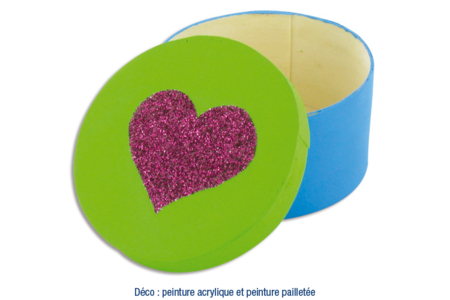 Caja redonda corazón - Cajas de madera – 10doigts.fr