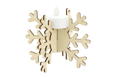 Wooden Snowflake Candle Holders - 6 Pieces - 3 - Christmas Lanterns - 10doigts.com - Christmas Lanterns – 10doigts.fr