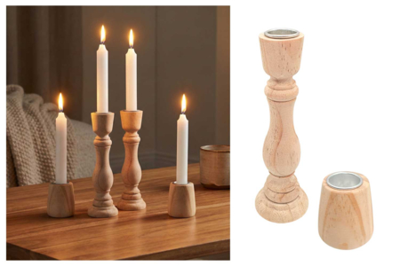 Bougeoirs en bois - Formes au choix - 1 - Wood Candle Holders - 10doigts.com - Wood Candle Holders – 10doigts.fr
