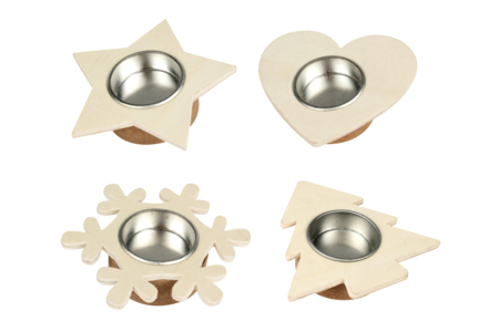 Wood Candle Holders - Shapes of Your Choice - 1 - Wood Candle Holders - 10doigts.com - Wood Candle Holders – 10doigts.fr