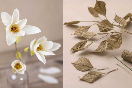 Ramo Otoñal Creativo  - Flores de crepé – 10doigts.fr