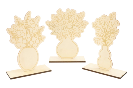 Wooden Flower Bouquets - 3 Pieces - 2 - Home Decor - 10doigts.com - Home Decor – 10doigts.fr