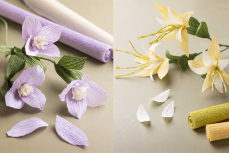 Ramo de flores Pastel de Primavera a Crear - Flores de crepé – 10doigts.fr