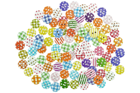 Decorative Wooden Buttons - 300 Pieces - 1 - Buttons - 10doigts.com - Buttons – 10doigts.fr