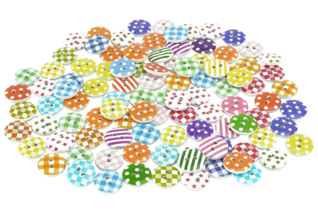 Decorative Wooden Buttons - 300 Pieces - 3 - Buttons - 10doigts.com - Buttons – 10doigts.fr