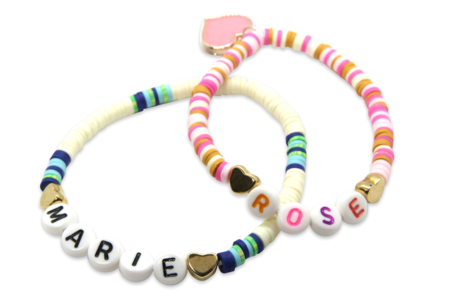 pulsera corazones heishi - Abalorios Intercalados – 10doigts.fr
