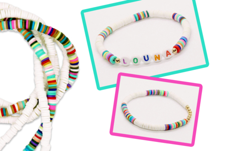 pulsera de cuentas heishi verano niños - Actividades manuales para la creación de tus joyas – 10doigts.fr