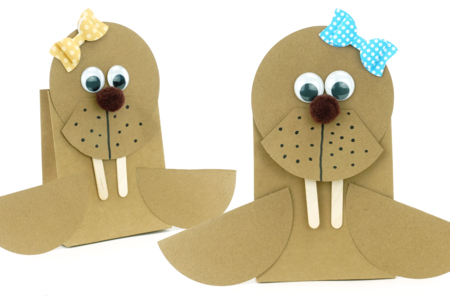 Walrus with a Kraft Paper Bag - 1 - Kids Crafts Winter - 10doigts.com - Kids Crafts Winter – 10doigts.fr