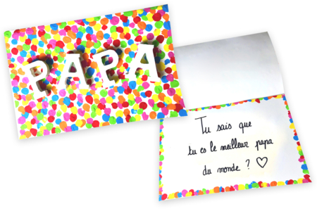 Manualidad tarjeta confeti Papá - Manualidades día del padre – 10doigts.fr