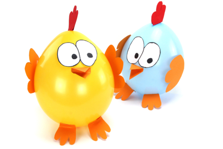 Giant Chickens with Balloons - 1 - DIY Easter Crafts - 10doigts.com - DIY Easter Crafts – 10doigts.fr