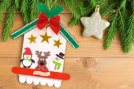 Christmas Chalet with Sticks - 2 - Christmas Crafts - 10doigts.com - Christmas Crafts – 10doigts.fr