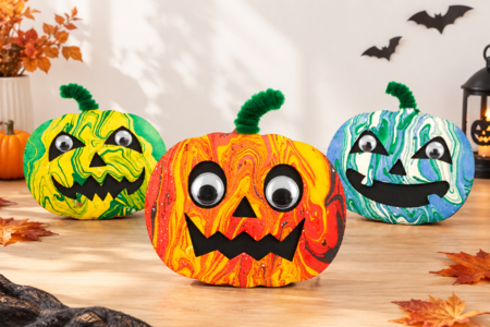 Halloween Crafts for Kids: Marbling's Pumpkin - Halloween Crafts – 10doigts.fr