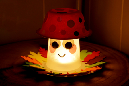 Manualidad infantil otoño hongo luminoso - Actividades manuales Otoño – 10doigts.fr
