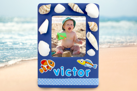 Decorated Frame with Seashells - 1 - Arts and Crafts Activities on the Theme of Nature for Children - 10doigts.com - Arts and Crafts Activities on the Theme of Nature for Children – 10doigts.fr