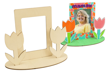 marco de madera flores mamá - Marcos de fotos de madera – 10doigts.fr