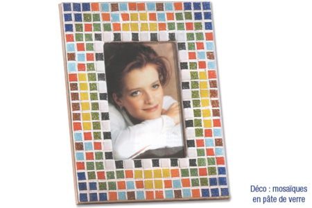 Marco de fotos de madera con cristal - Actividades manuales de mosaicos – 10doigts.fr