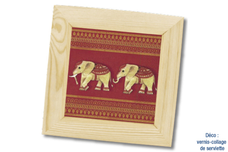Marco de fotos vacía bolsillo cuadrado deco elefante - Marcos de fotos de madera – 10doigts.fr
