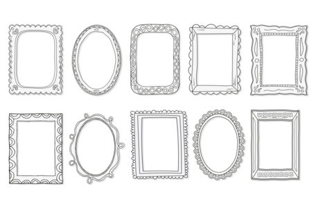 Black and White Cardboard Frames - 10 Assorted Designs - 3 - Cardboard Frames - 10doigts.com - Cardboard Frames – 10doigts.fr
